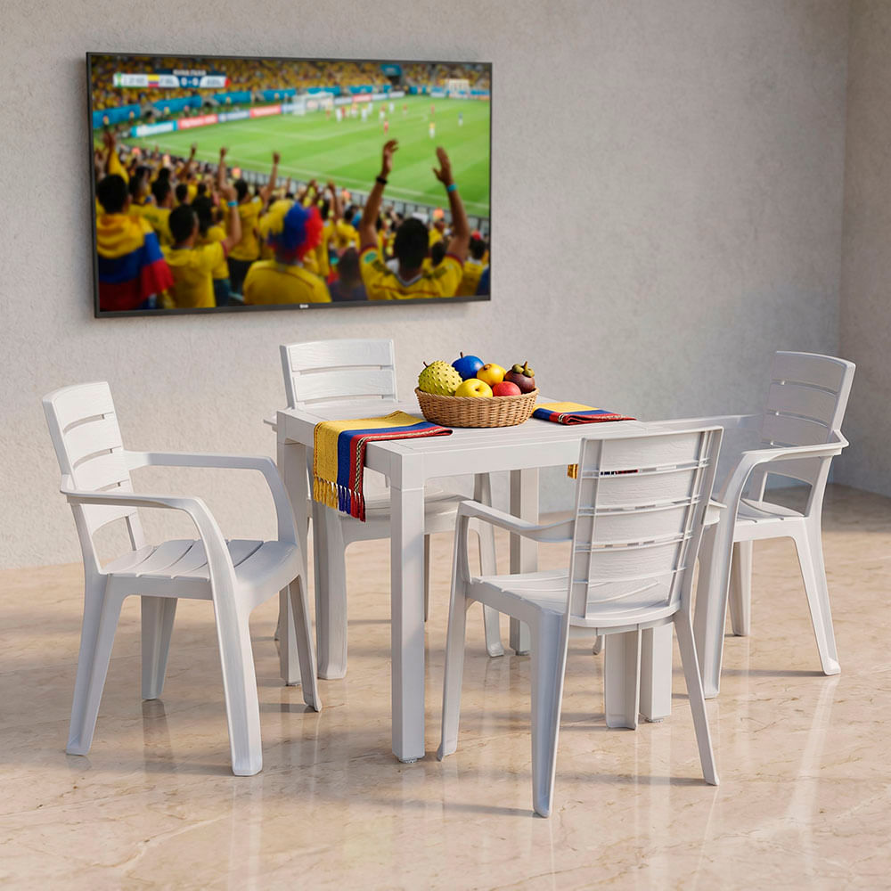 Combo Comedor Barú, 1 Mesa, 4 Sillas Con Brazos - imagen 1