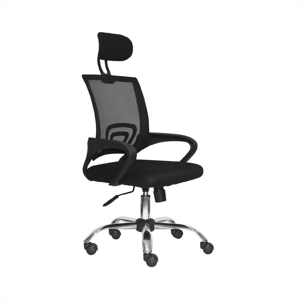 Silla De Escritorio Con Cabecero Atlantis Negro Bonno - imagen 1