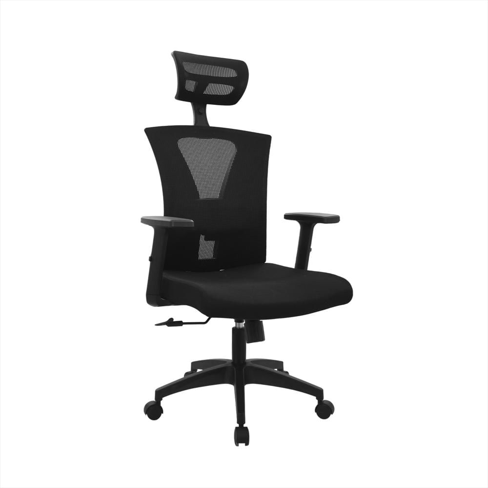 Silla Ergonómica Niza Con Cabecero Con Soporte Lumbar Negro - imagen 1