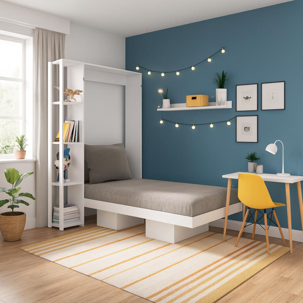 Cama Sencilla Abatible Japón Blanco - imagen 1