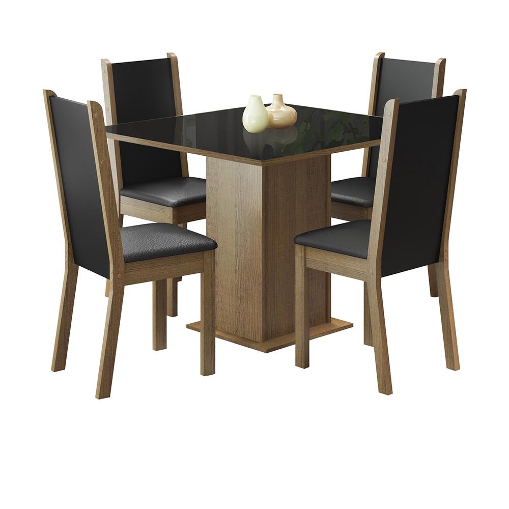 Juego De Comedor Moscou Plus Con 4 Sillas Marrón/Negro/ Negro - imagen 1