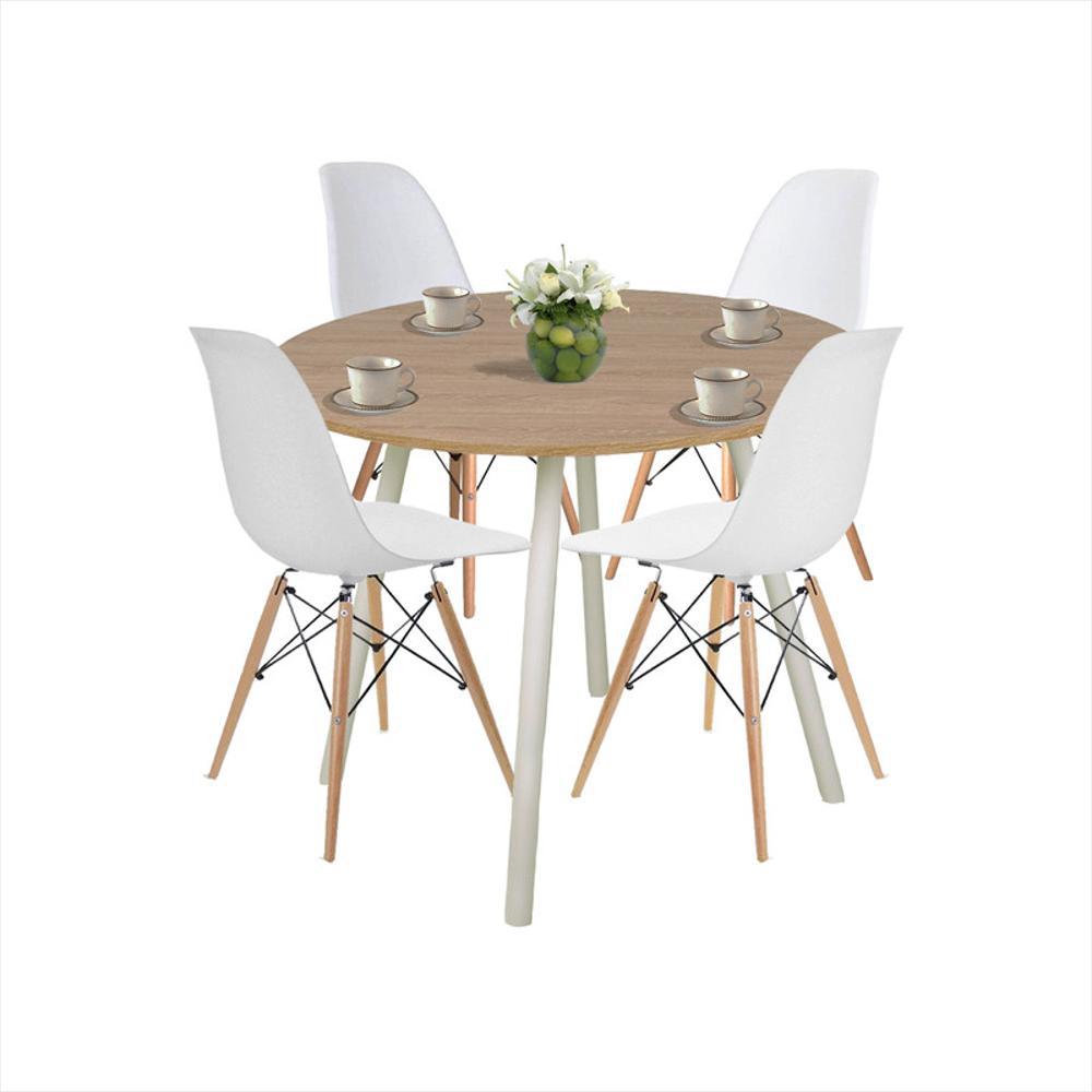 Combo Comedor Redondo Like Vienes + Set X 4 Sillas Cbcomre 02 03 - imagen 1