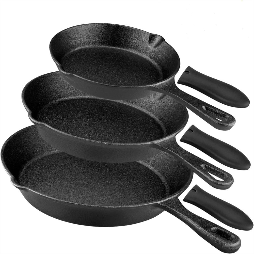 Sartenes Rincentd 3 Piezas Hierro Fundido Negro Asas Resistentes 15, 20, 25 Cm Freír, Saltear, Horno - imagen 1