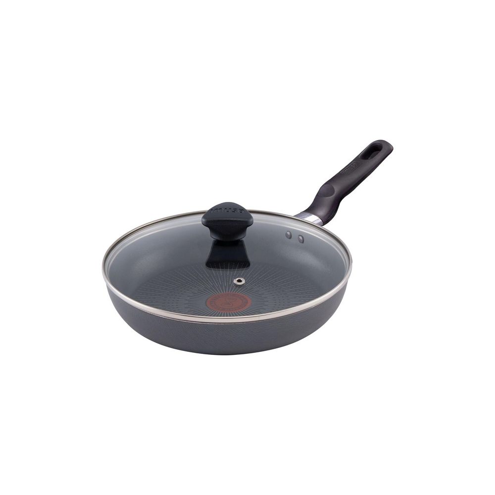 Sarten IMUSA Aluminio 24 cm Antiadherente Tapa de Vidrio 2 Piezas Gris - imagen 1