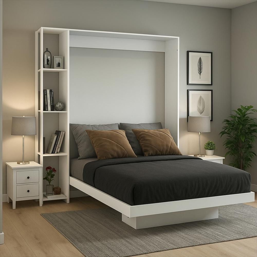 Cama Doble Abatible Siena Blanco En Mdp - imagen 1