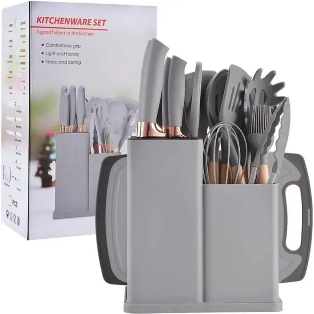 Kit De Utensilios De Cocina De Silicona Con Juego De Cuchillos - imagen 1
