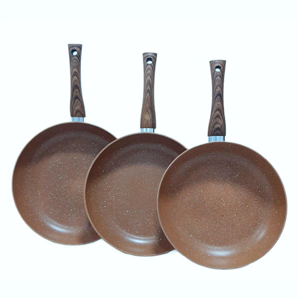 Sartenes En Mármol X3 Con Tapa De Vidrio Swisshome - imagen 1