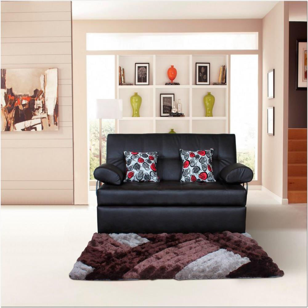 Sofa Cama Aleman Carrito Cuero Sintetico Negro 3 Posiciones - imagen 1