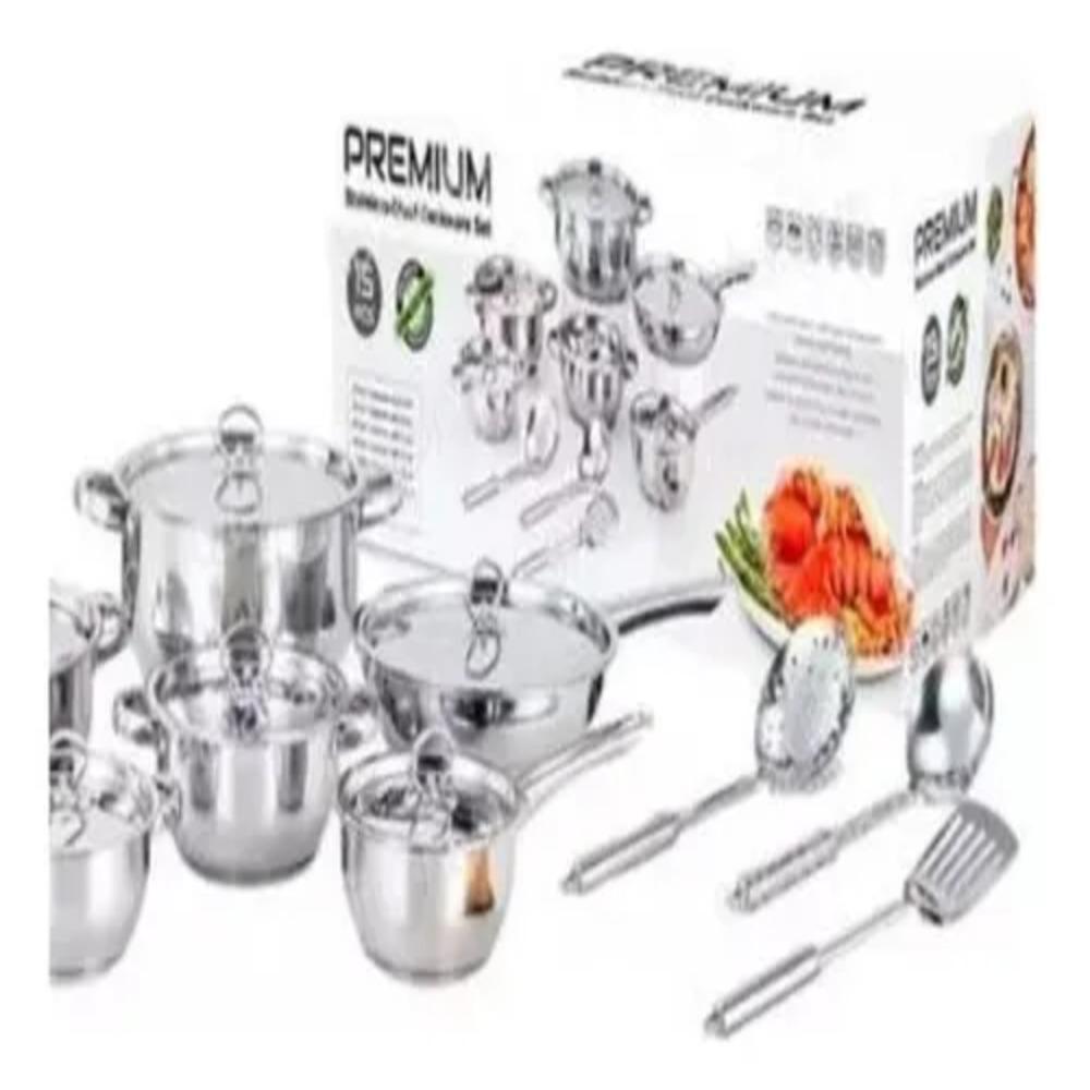 Juego Ollas Acero Inoxidable Renahouse Germany 15 Pcs Color Plateado - imagen 1
