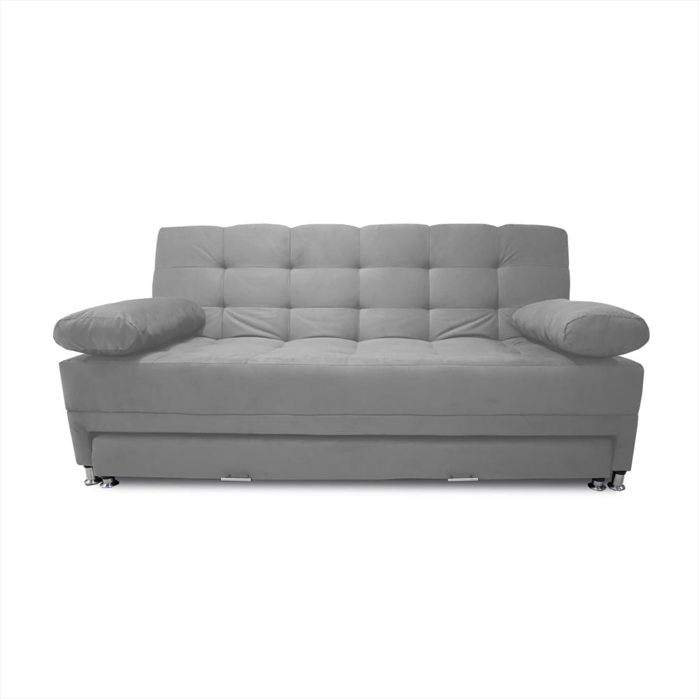 Sofá Cama Tarima Haller En Tela Velvet 190X95x80 Gris - imagen 1