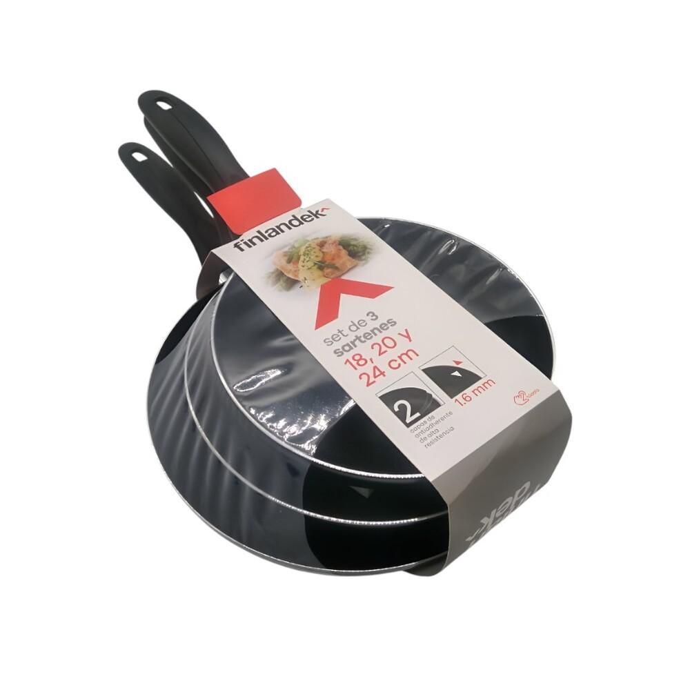 Sarten FINLANDEK Aluminio Antiadherente x 3 Unidades 3 Pieza Surtido - imagen 1
