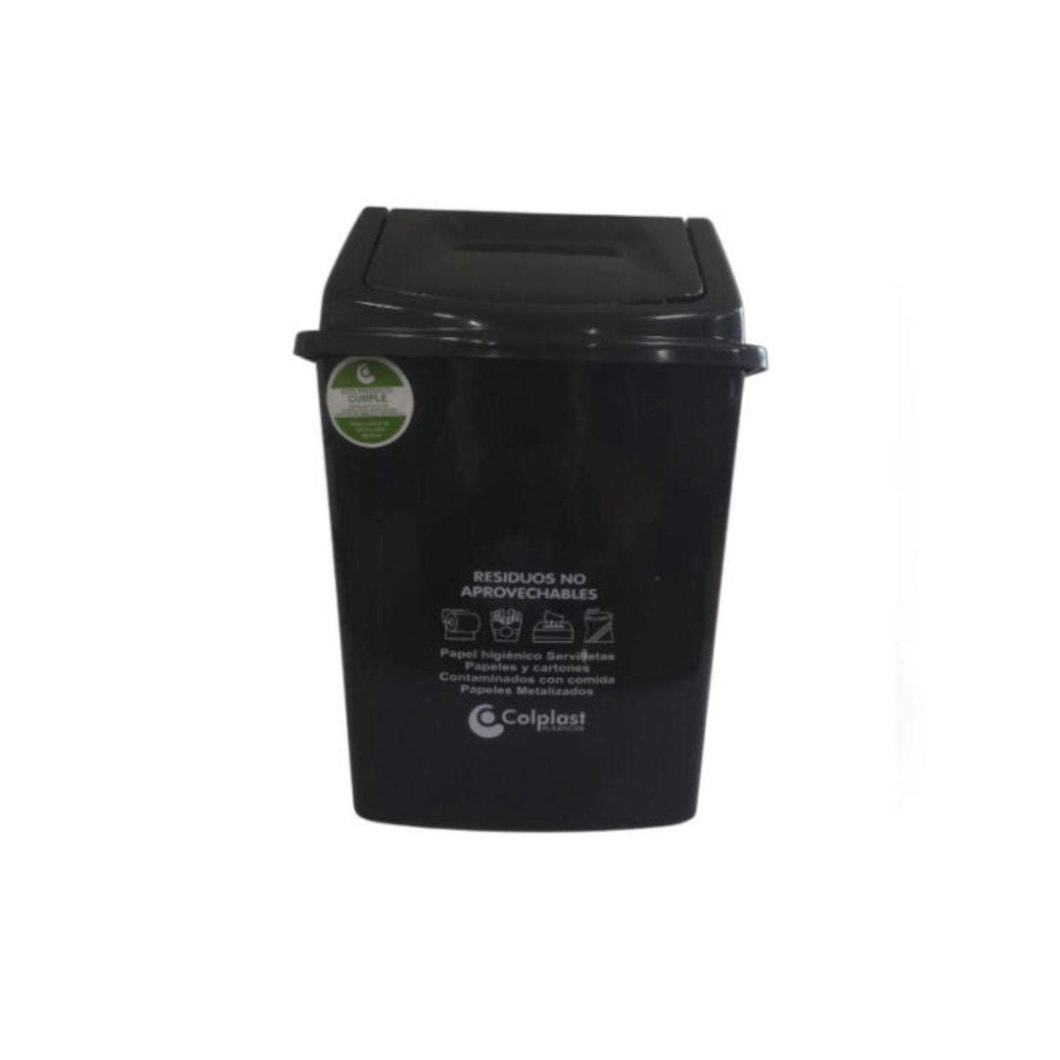 Papelera Vaiven Negra 10 Litros / Colplast - imagen 1