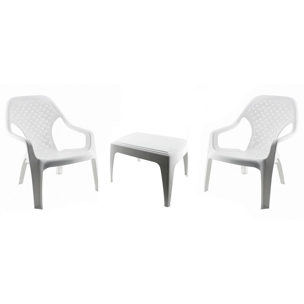 Combo 2 Sillas Playeras + Mesa de Centro Blanca / Rimax - imagen 1
