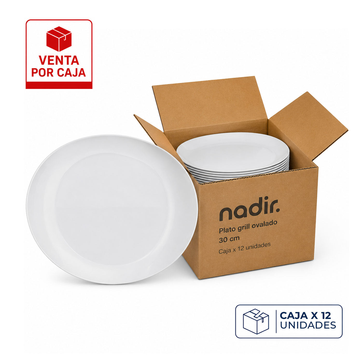 Caja x 12 Platos Grill 30 cm Menú Opaline / Nadir - imagen 1