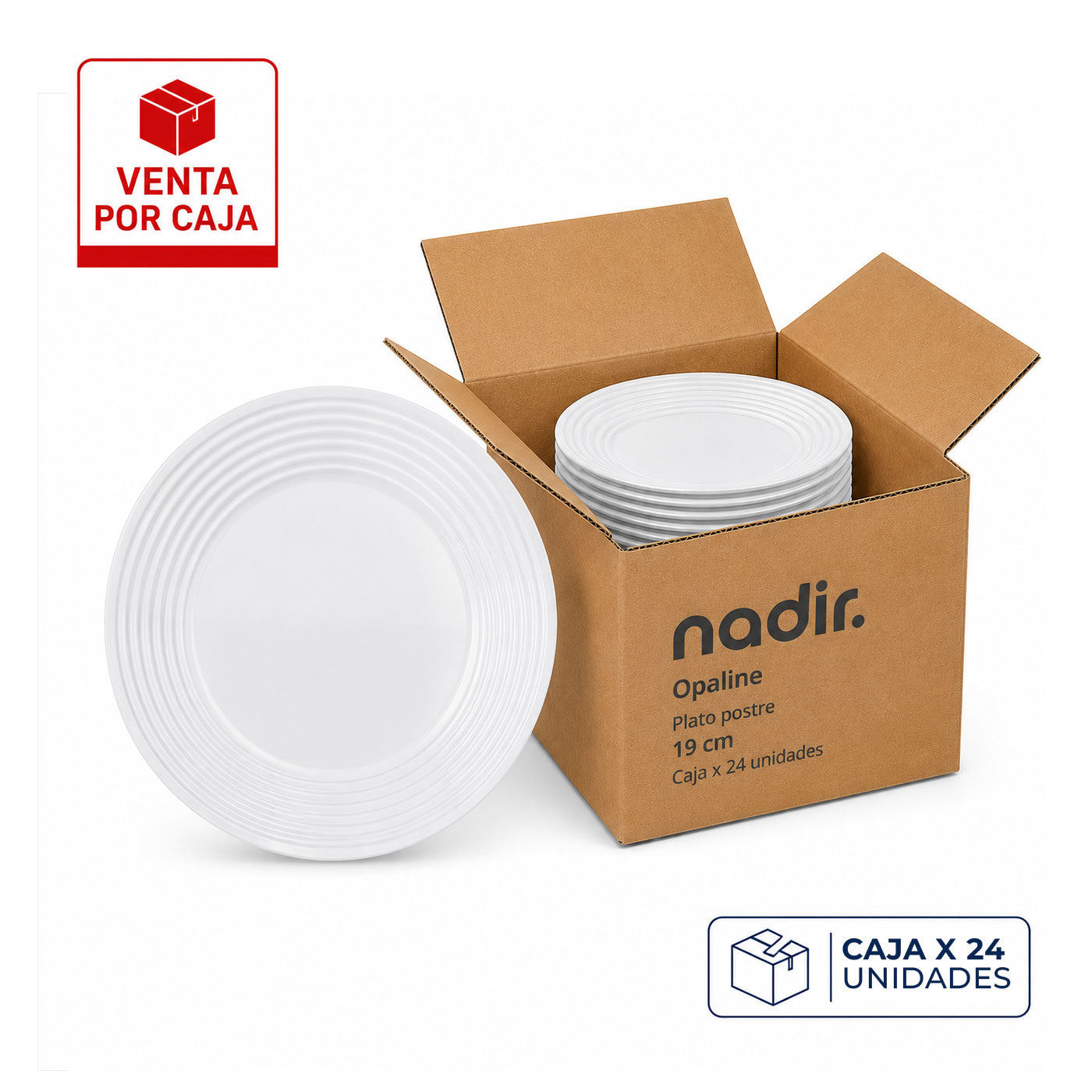 Caja x 24 Platos Postre 19 cm Saturno Opaline / Nadir - imagen 1