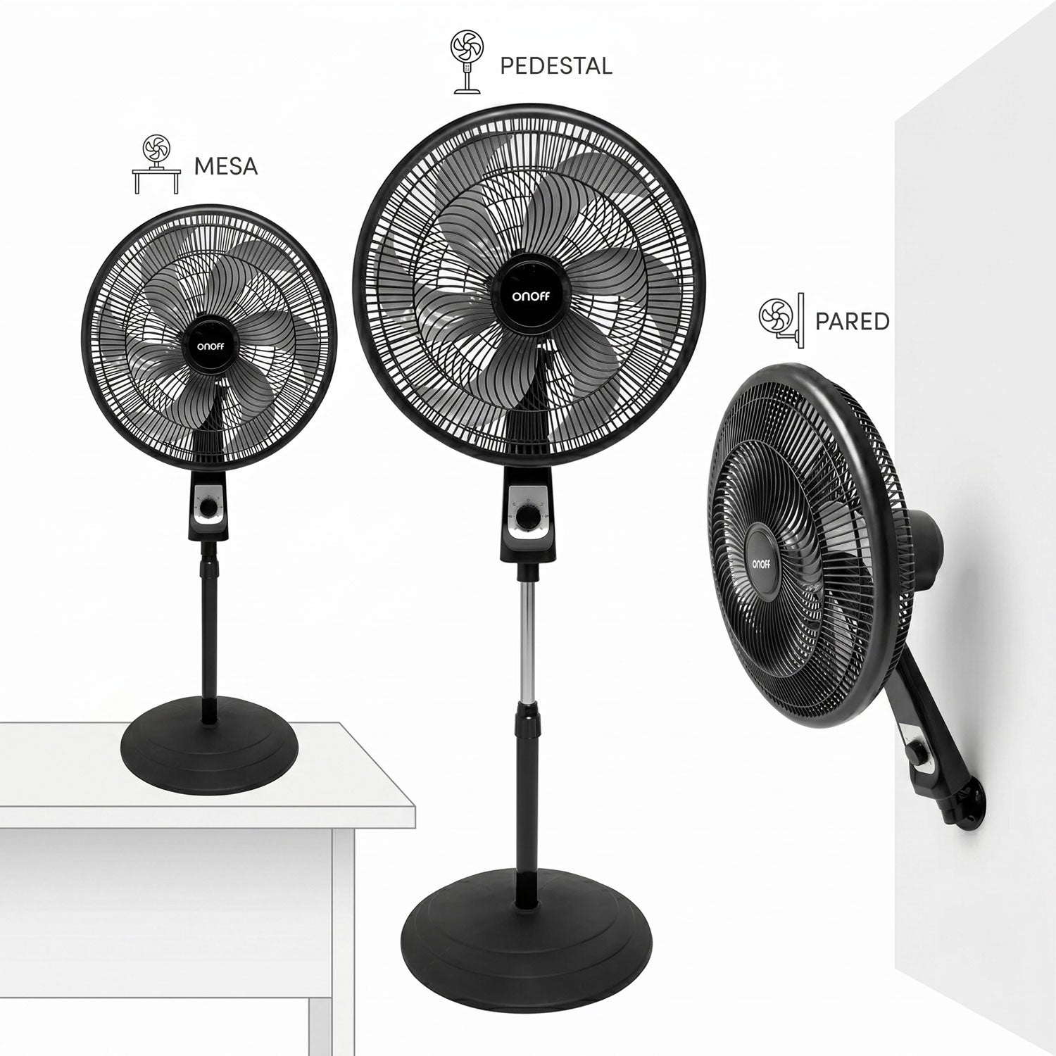 Ventilador 3 en 1 Negro / OnOff - imagen 1