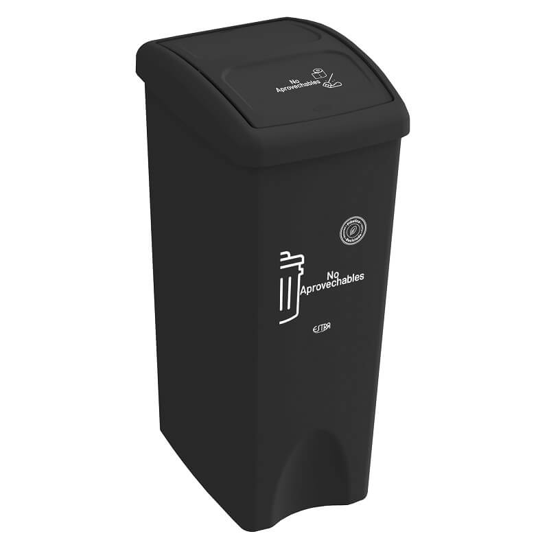 Papelera Vaivén Negro 53 Litros Material Reciclado / Estra - imagen 1