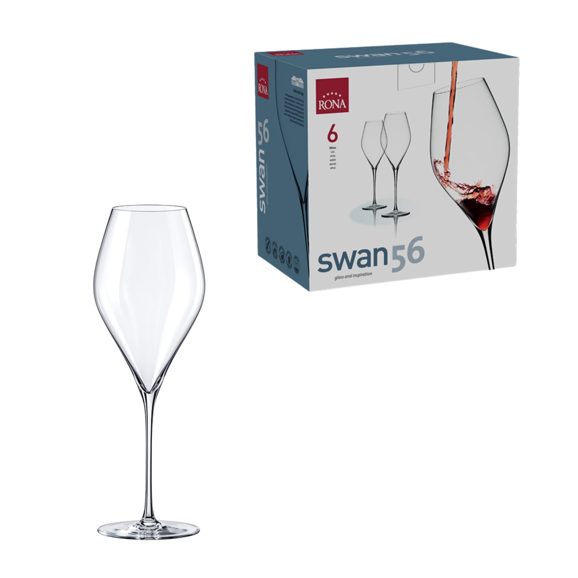 Set x 6 Copas Vino Tinto 18.9 oz Swan / Rona - imagen 1