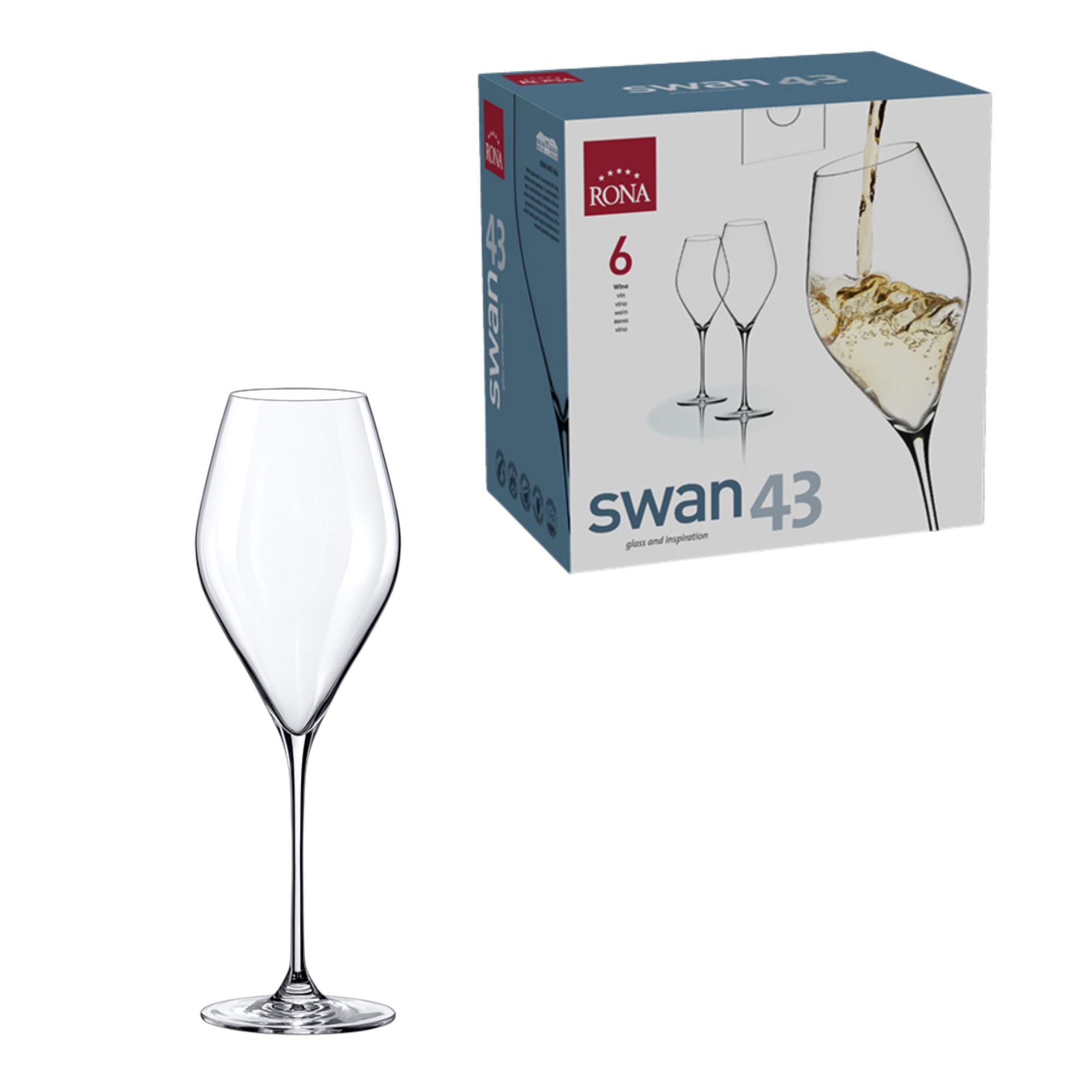 Set x 6 Copas Vino Blanco 14.5 oz Swan / Rona - imagen 1