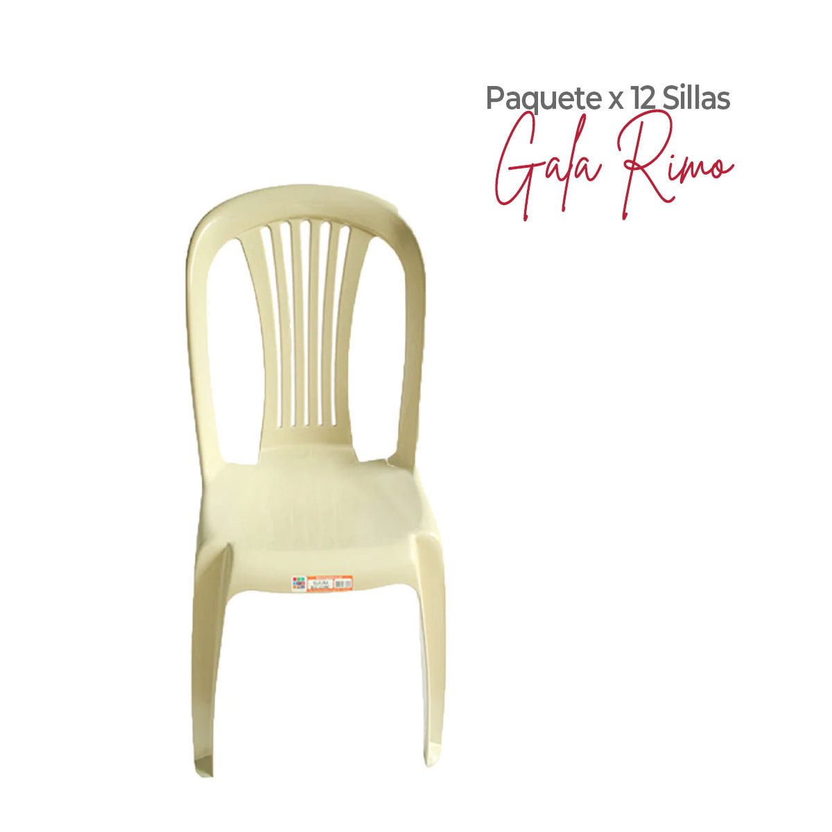 Paquete x 12 Sillas Gala Beige / Rimoplásticas - imagen 1
