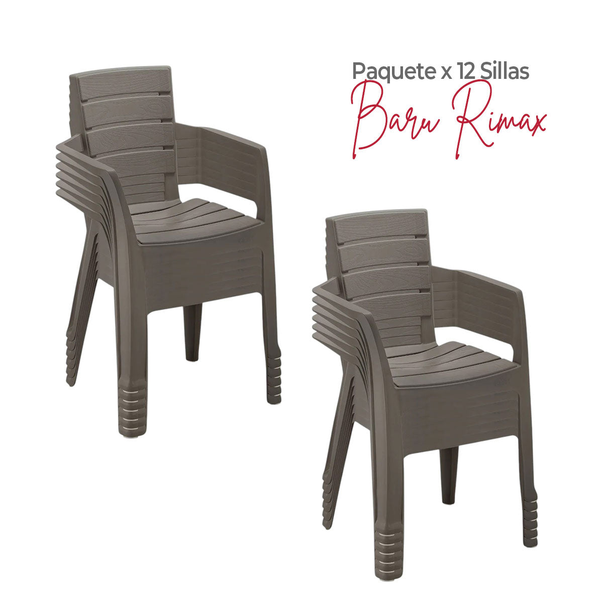 Paquete x 12 Sillas con Brazos Barú Mocca / Rimax - imagen 1