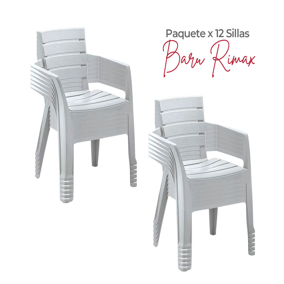 Paquete x 12 Sillas con Brazos Barú Gris Hielo / Rimax - imagen 1