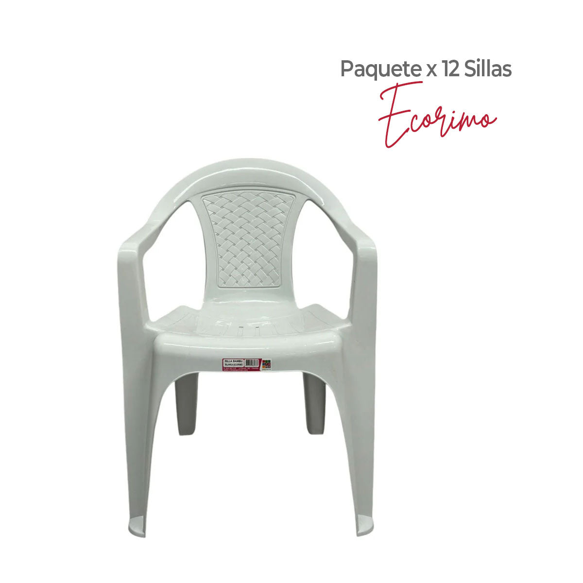 Paquete x 12 Sillas con Brazos Bambú Ecorimo / Rimoplásticas - imagen 1