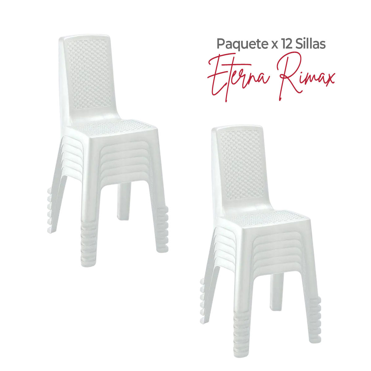 Paquete x 12 Sillas sin Brazos Eterna Blanco Arena / Rimax - imagen 1