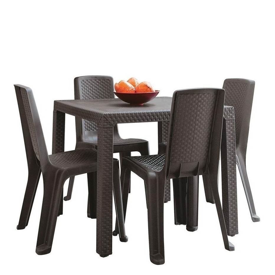 Combo Eterna Mesa + 4 Sillas sin Brazos Wengue / Rimax - imagen 1