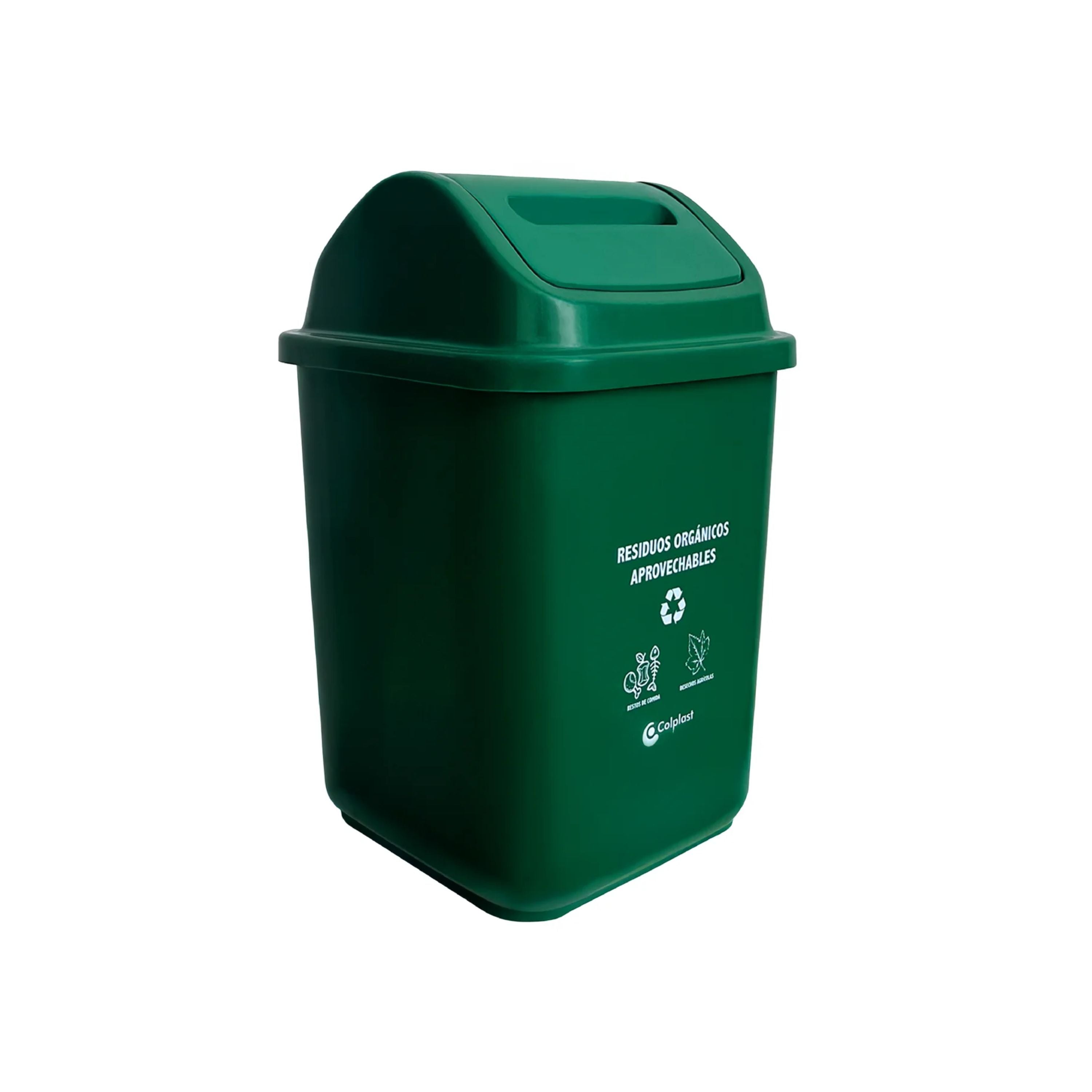 Papelera Plana 10 Litros Verde / Colplast - imagen 1