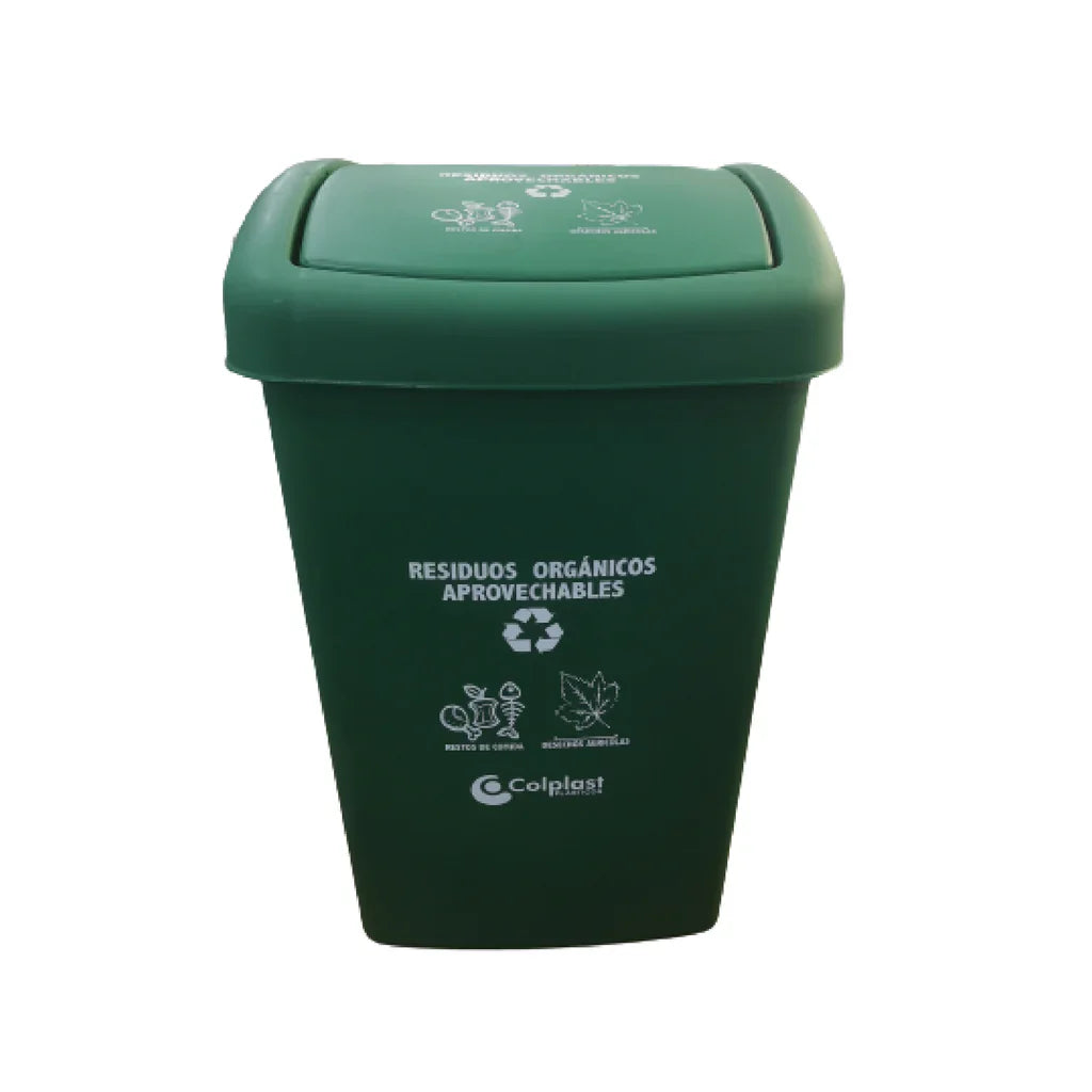 Papelera Plana 36 Litros Verde / Colplast - imagen 1
