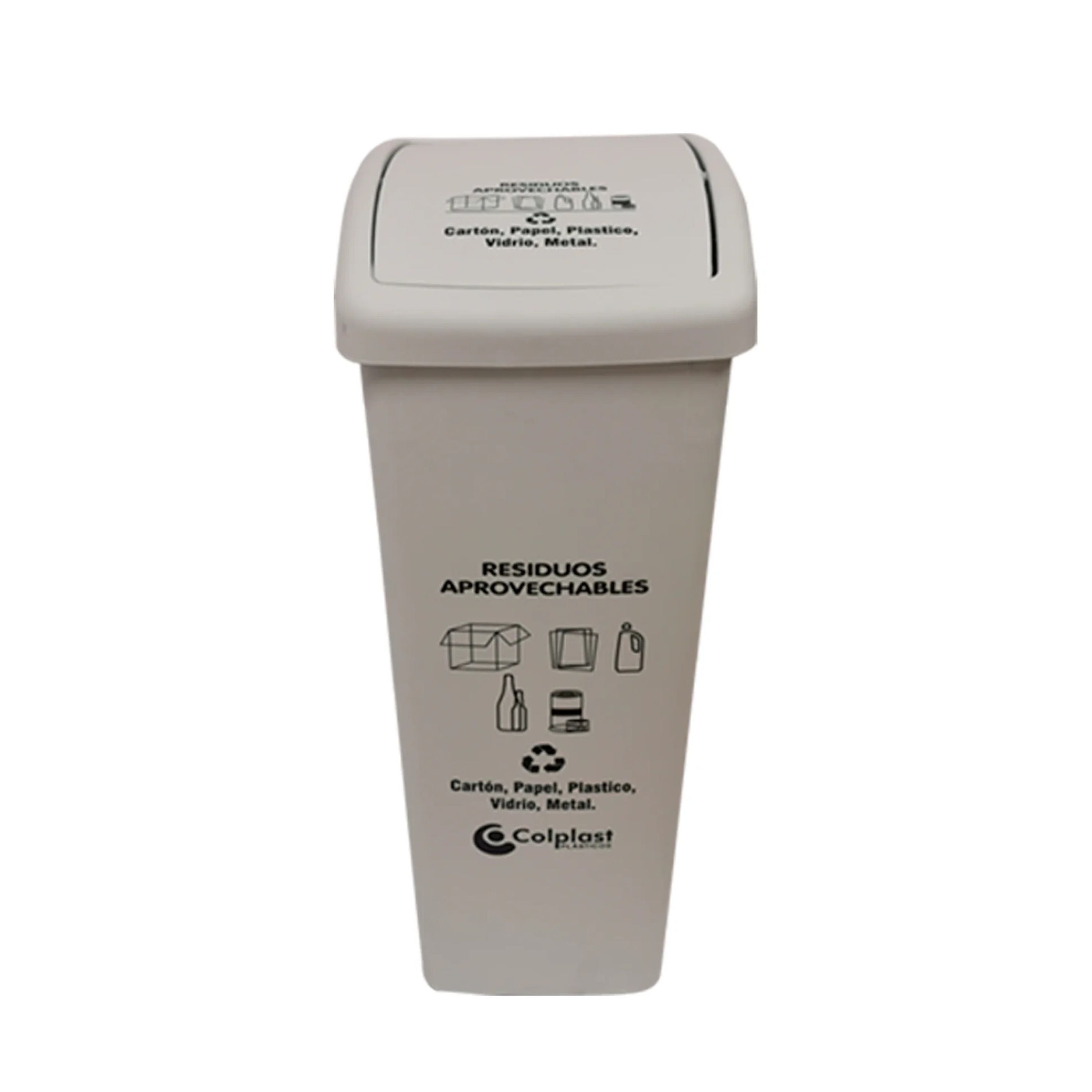 Papelera Plana 55 Litros Blanco / Colplast - imagen 1