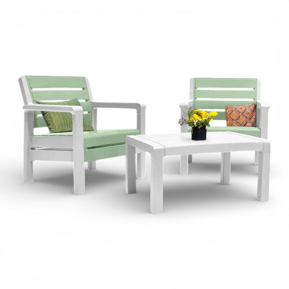 Combo Balcón: 2 Sillones + Mesa Gris Verde Salvia / Rimax - imagen 1