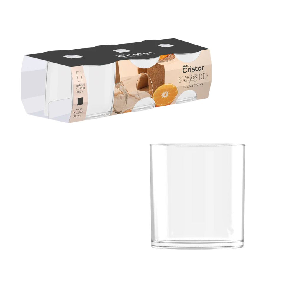 Set x 6 Vasos Rocks Rio 13.25 oz / Cristar - imagen 1