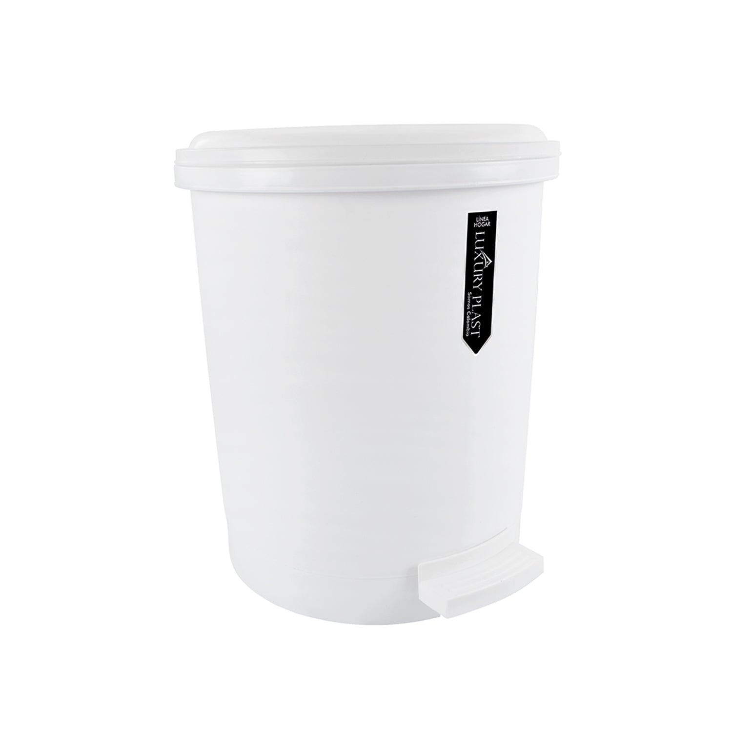Papelera Pedal Redonda 13 litros Blanca / Luxury Plast - imagen 1