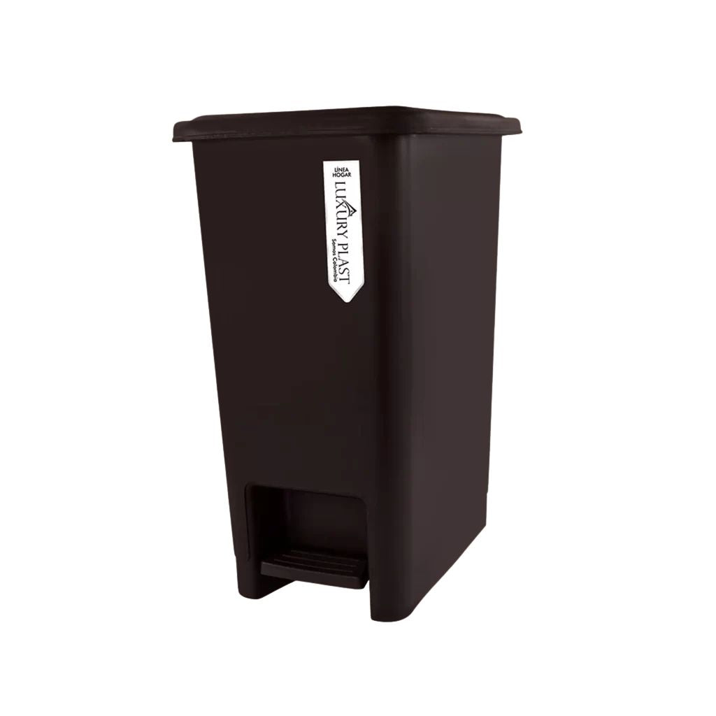 Papelera Pedal Cuadrada 12 litros Café / Luxury Plast - imagen 1