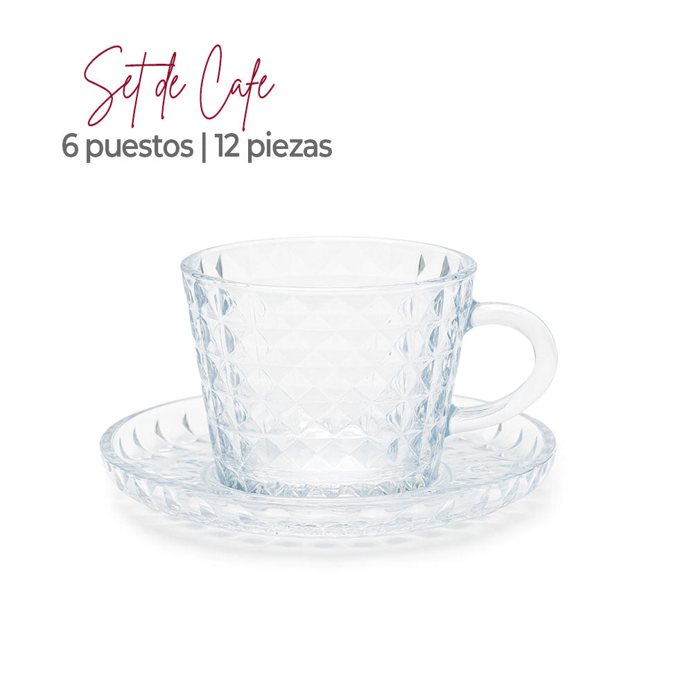 Set de Café 12 Piezas Diamantes / Alana - imagen 1