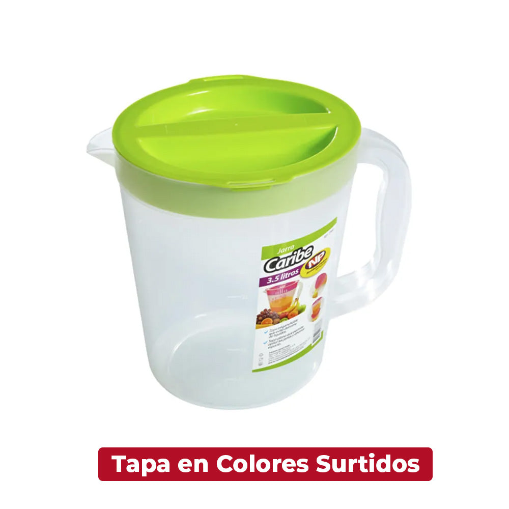 Jarra Caribe Tropical 3.5 Litros Colores Surtidos / Novedades Plásticas - imagen 1