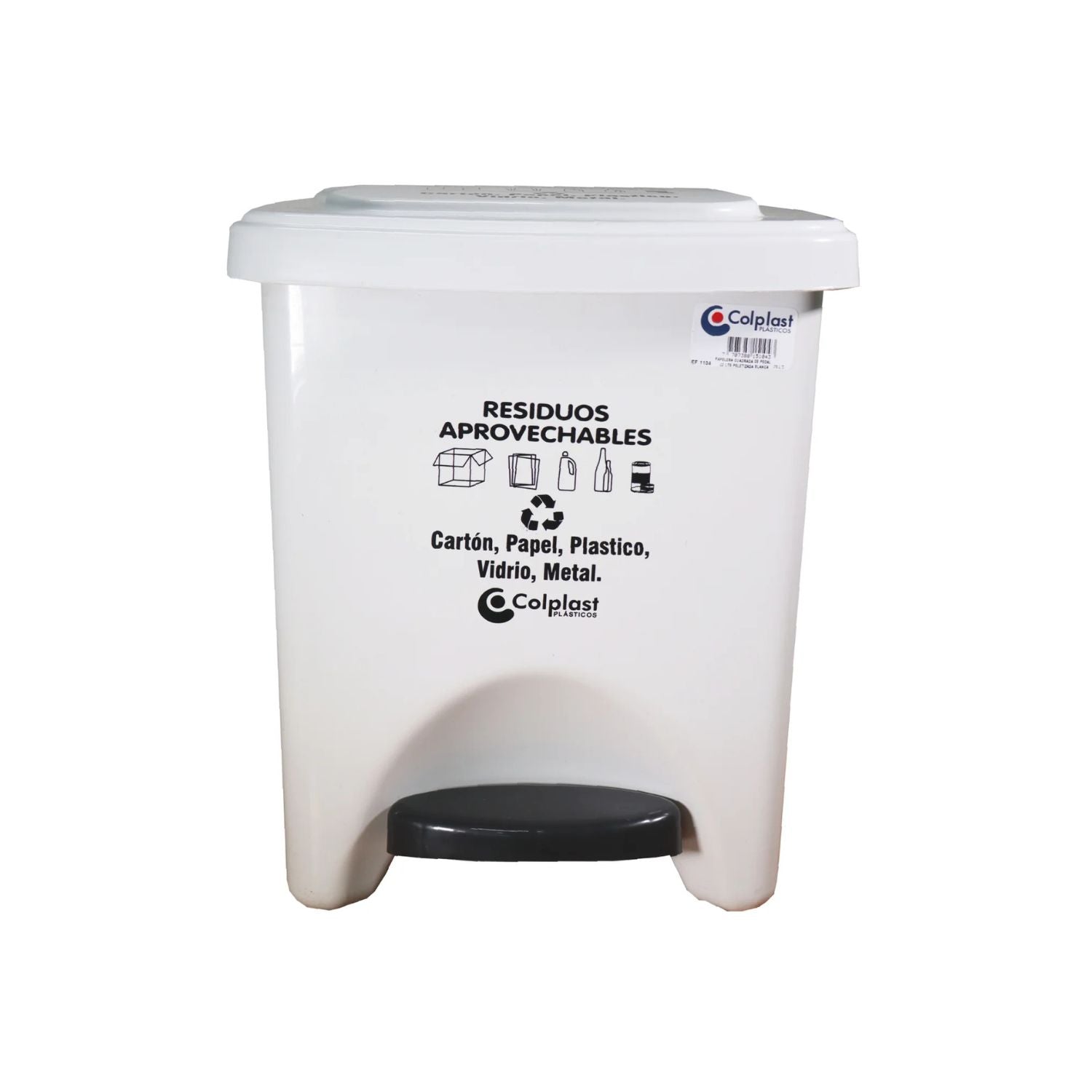 Papelera Pedal Blanco Paletizada 22 Litros / Colplast - imagen 1