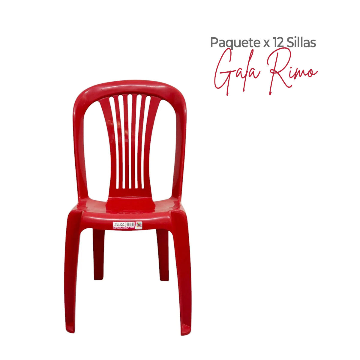 Paquete x 12 Sillas Gala Rojo / Rimoplásticas - imagen 1