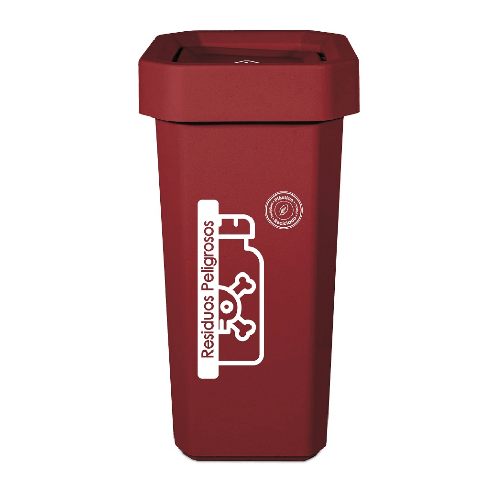 Papelera Ecobin Vaivén 10 Litros Rojo Residuos Pelligrosos / Estra - imagen 1