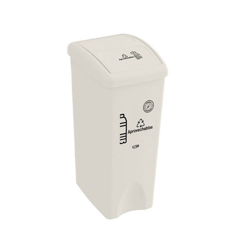 Papelera Vaivén Blanco 35 Litros Material Reciclado / Estra - imagen 1