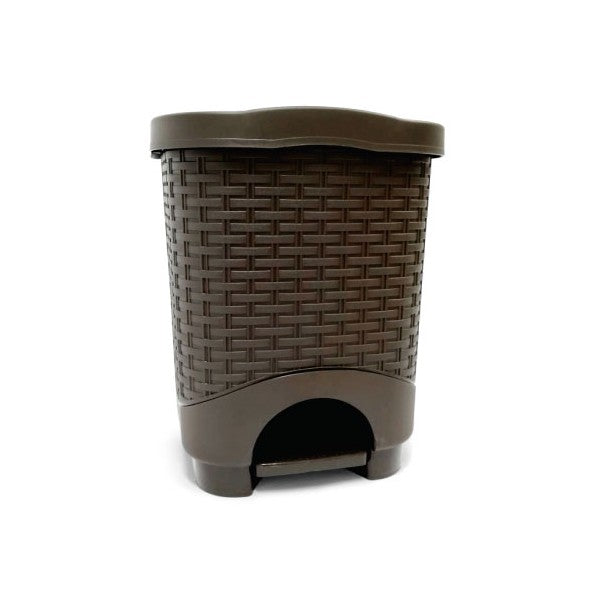 Papelera Pedal Rattan 8 Litros Wengue / Colplast - imagen 1