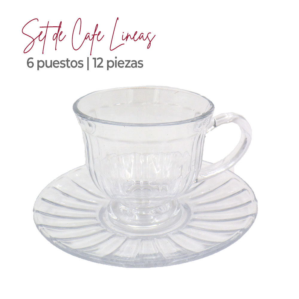 Set de Café en Vidrio 12 Piezas Líneas / Haus - imagen 1