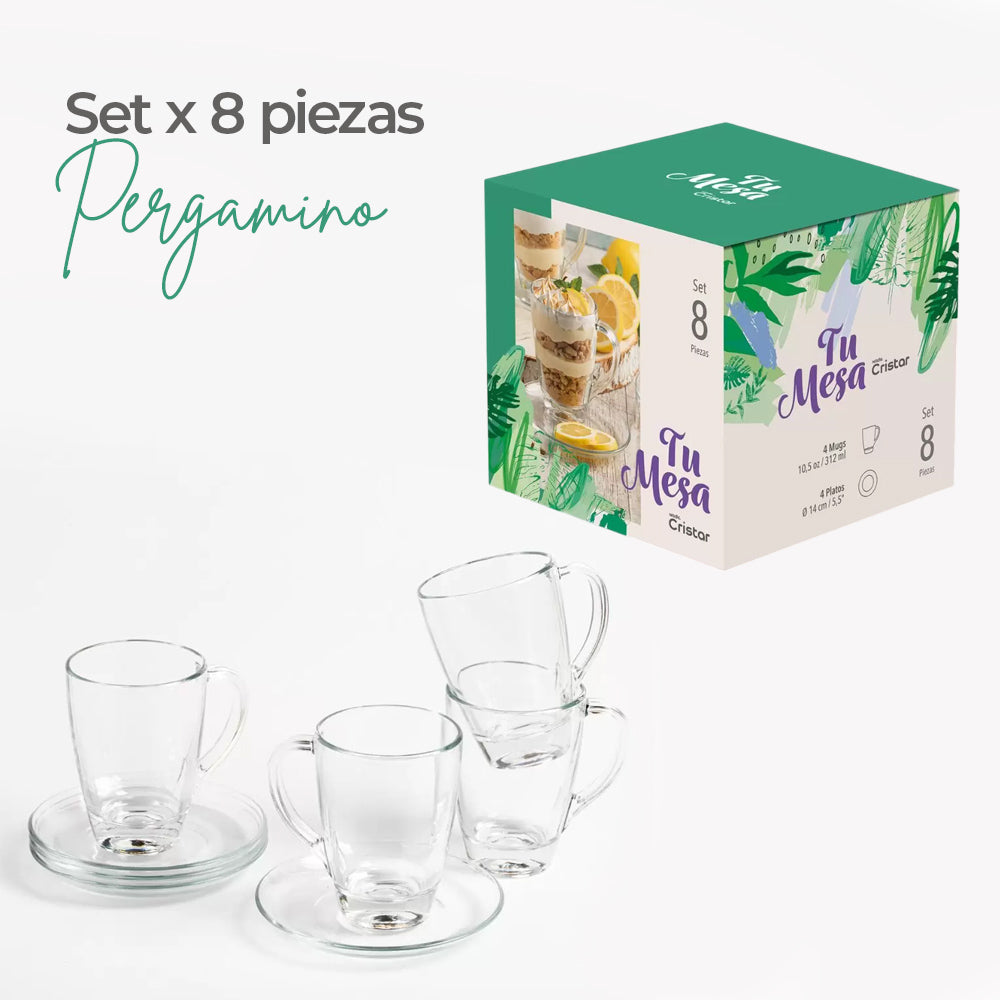 Set de Té Pergamino 8 Piezas / Cristar - imagen 1