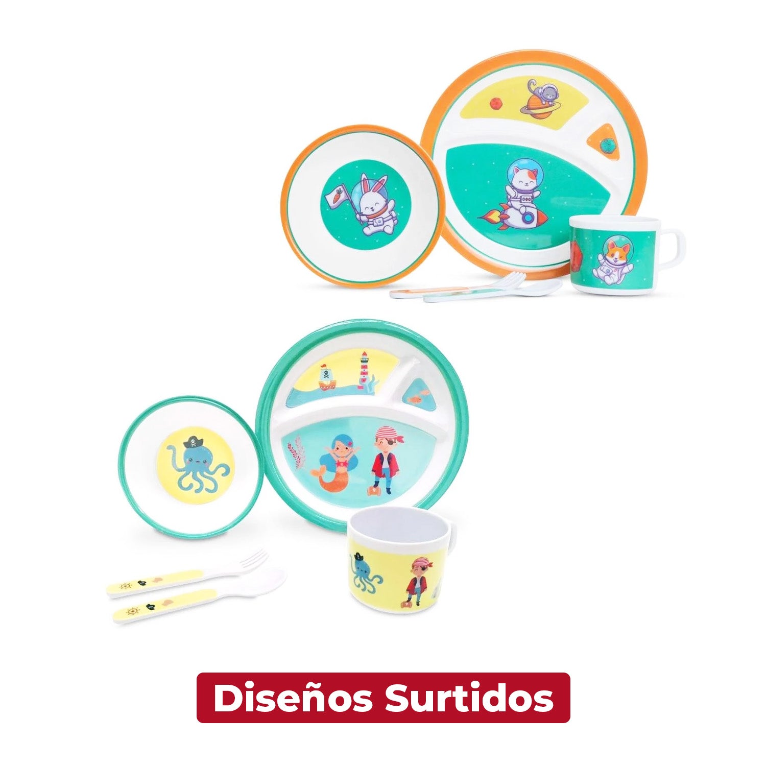 Vajilla Infantil Melamina 1 Puesto - 5 Piezas / Home Elements - imagen 1