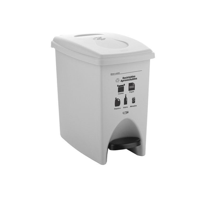 Papelera Clásica Pedal 10 Litros Blanco / Estra - imagen 1