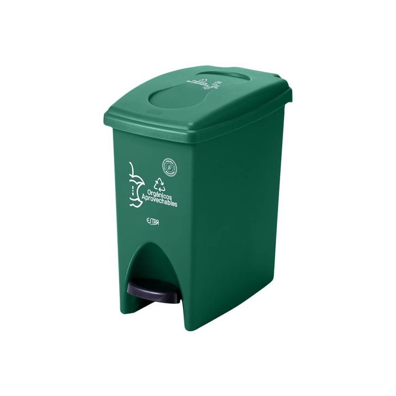 Papelera Pedal 10 Litros Material Reciclado Verde  / Estra - imagen 1