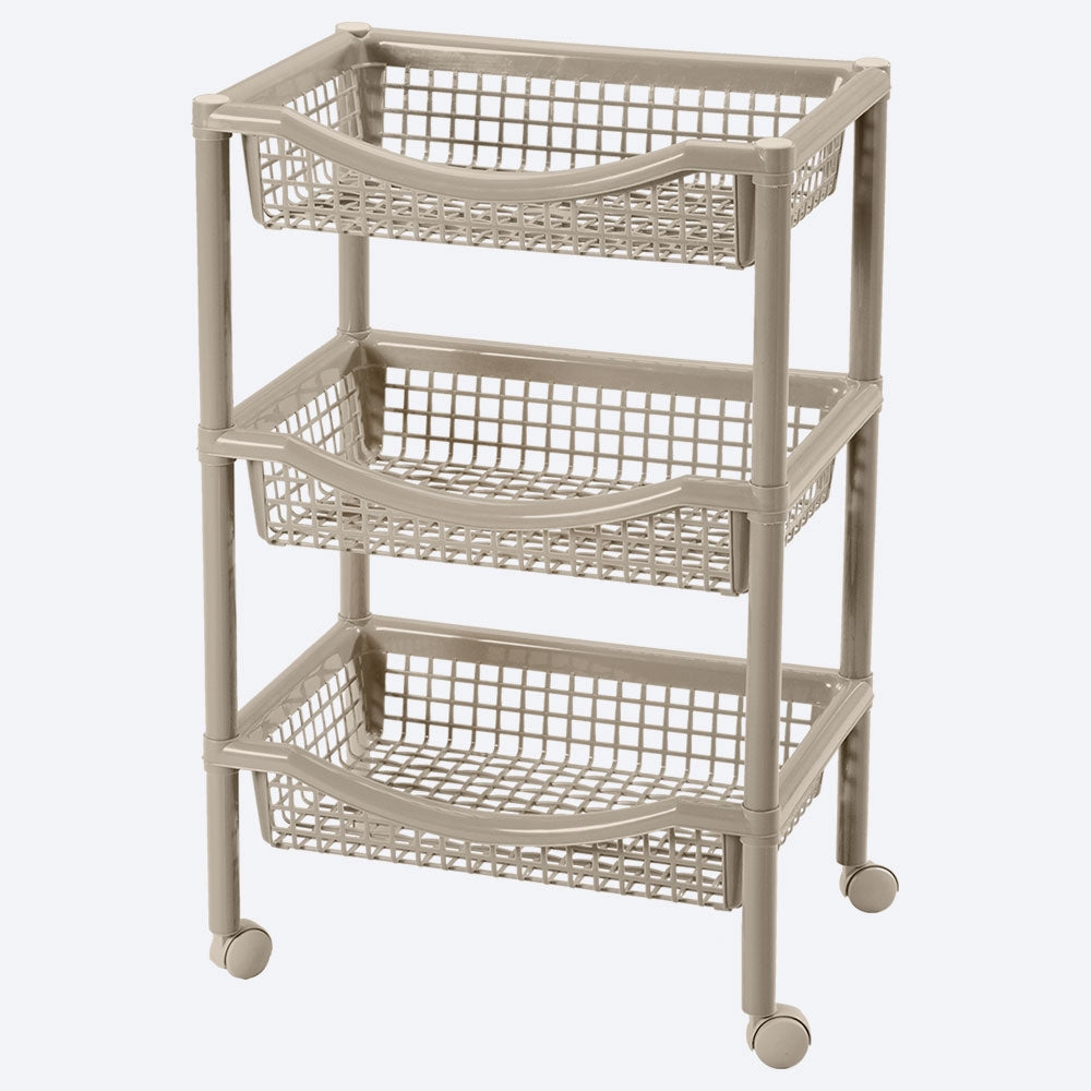 Canasta Móvil Rectangular de 3 Niveles Beige / Rimax - imagen 1