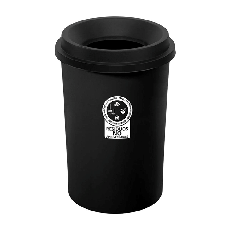 Papelera EVO Manejo de Residuos 50 Lts Negro / Rimax - imagen 1